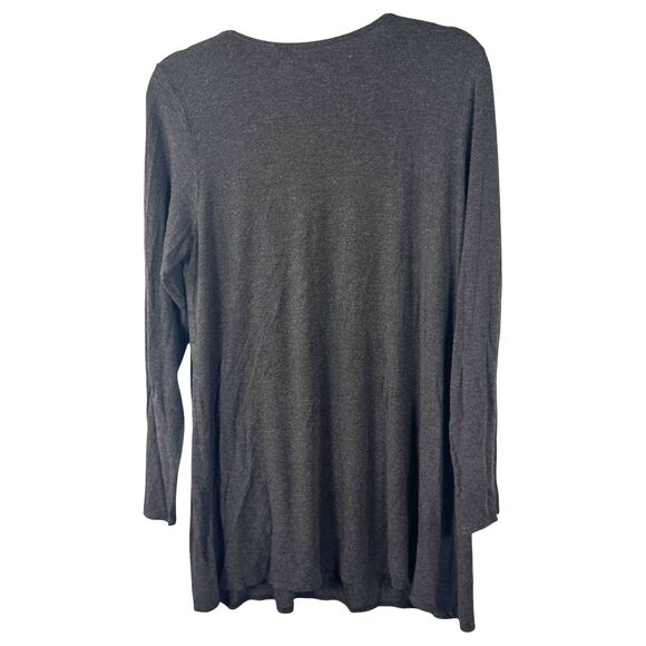 Eileen Fisher Grey Long Sleeve Flowy Tunic Blouse Size Large - Picture 3 of 4